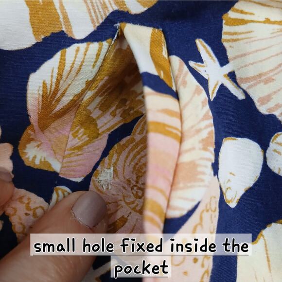 Tyler Boe SZ L Stella Seashells Mini Dress Sleeveless Ruffle Neck Back Tie - Picture 8 of 8